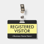 Humble "REGISTERED VISITOR"-badge Badge (Achterkant met clip)
