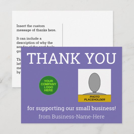 Humble Small Business "DANK JOU"-Briefkaart Briefkaart (Voorkant / Achterkant)