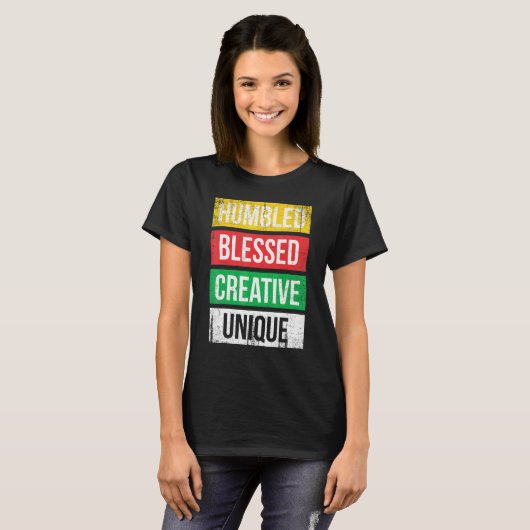 Humbled Blessed Creative Unique For Pride African  T-shirt (Voorkant volledig)