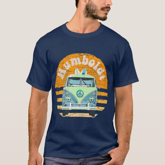  Humboldt CA Hippie Van Beach Surfer T-shirt (Voorkant)