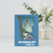 Humboldt california-kaart briefkaart (Staand voorkant)