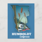 Humboldt california-kaart briefkaart (Voorkant)