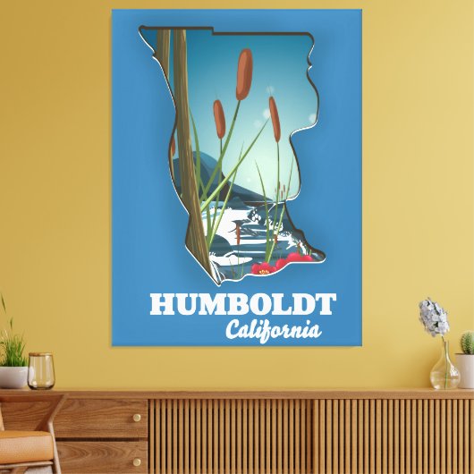 Humboldt california-kaart canvas afdruk (Insitu (Woonkamer))