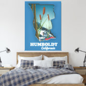 Humboldt california-kaart canvas afdruk (Insitu (Slaapkamer))