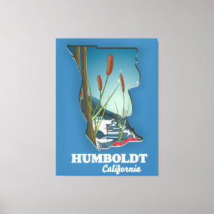 Humboldt california-kaart canvas afdruk
