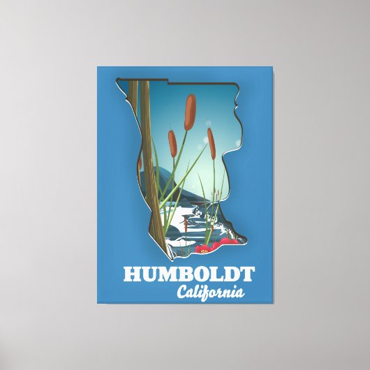 Humboldt california-kaart canvas afdruk (Voorkant)