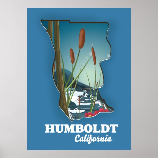 Humboldt california-kaart poster (Voorkant)