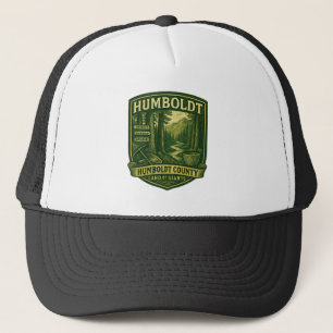 Humboldt County “Land van Reuzen” Vintage Badge Trucker Pet