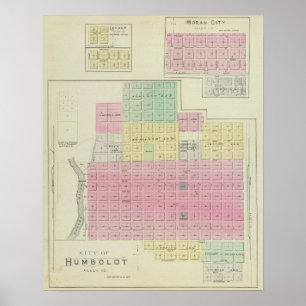 Humboldt, Moran City en Laharp, Kansas Poster