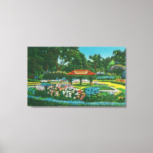 Humboldt Park Floral Emblem Uitzicht Canvas Afdruk (Voorkant)