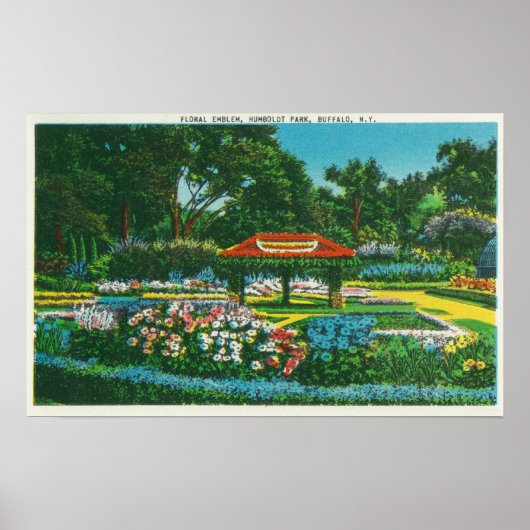 Humboldt Park Floral Emblem Uitzicht Poster (Voorkant)