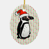 Humboldt Penguin Santa Keramisch Ornament (Voorkant)