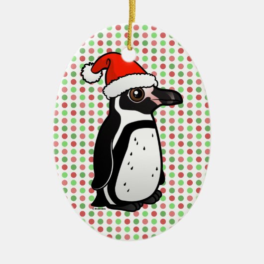 Humboldt Penguin Santa Keramisch Ornament (Voorkant)