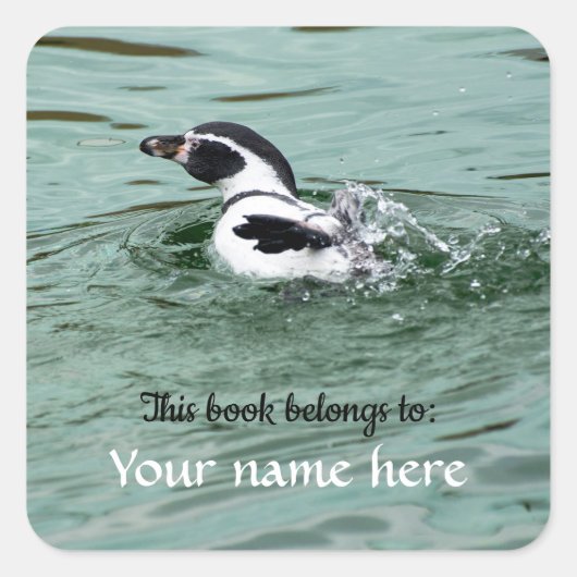 Humboldt-pinguïn "Dit boek is van" Sticker (Voorkant)