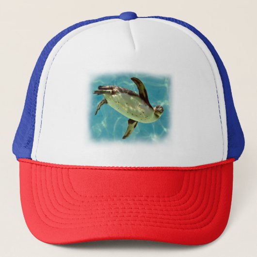 Humboldt pinguïn zwemmen trucker pet (Voorkant)