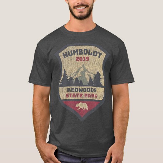 Humboldt Redwood Souvenir Campground Redwoods T-shirt (Voorkant)