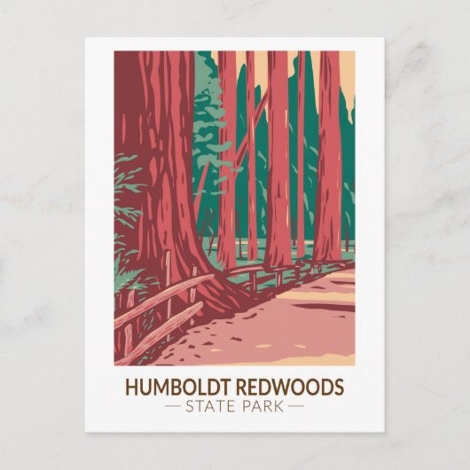 Humboldt Redwood State Park Avenue of the Giants Briefkaart (Voorkant)