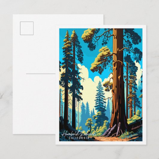 Humboldt Redwoods Californië Verenigde Staten vint Briefkaart (Voorkant / Achterkant)