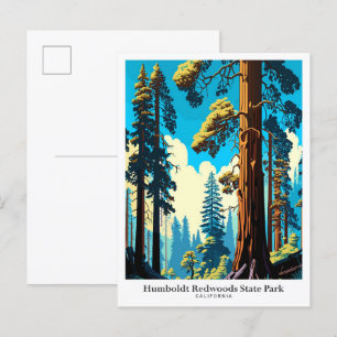 Humboldt Redwoods State Park Reisillustratie Briefkaart