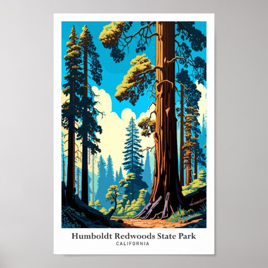 Humboldt Redwoods State Park Reisillustratie Poster (Voorkant)