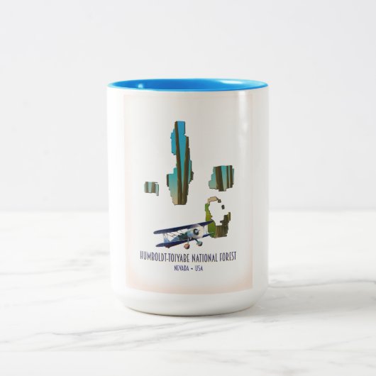 Humboldt-toiyabe National Forest Nevada Map Tweekleurige Koffiemok (Center)