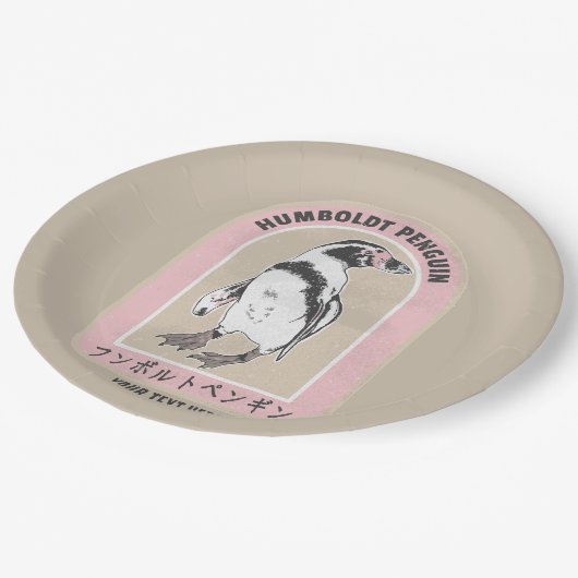 Humbolt pinguïn Japans schrift Papieren Bordje (Gekanteld)