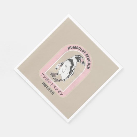 Humbolt pinguïn Japans schrift Servet (Hoek)