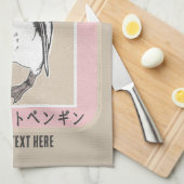 Humbolt pinguïn Japans schrift Theedoek (Quarter Fold)