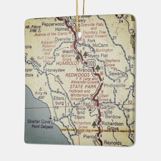 Humbolt Redwood State Park Keramisch Ornament (Links)