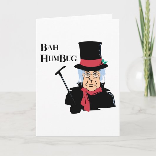 Humbug Scrooge Feestdagen Kaart (Voorkant)