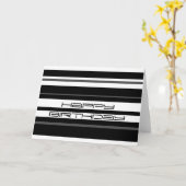 Humbug Stripe 'Happy Birthday' wenskaart Kaart (Gele Bloem)