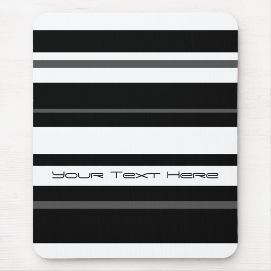 Humbug Stripe 'Jouw tekst' mousepad verticaal Muismat (Voorkant)