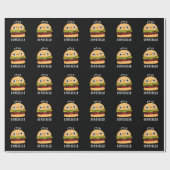 Humburger Funny Humming Burger Pun Dark BG Cadeaupapier (Vlak)