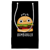 Humburger Funny Humming Burger Pun Dark BG Klein Cadeauzakje (Voorkant)