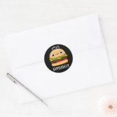 Humburger Funny Humming Burger Pun Dark BG Ronde Sticker (Envelop)