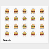 Humburger Funny Humming Burger Pun Ronde Sticker (Vel)