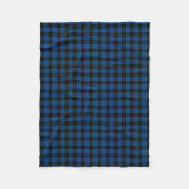 Hume Clan Royal Blue en Black Tartan Fleece Deken (Voorkant)