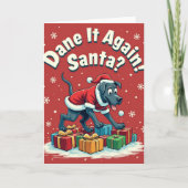 Humerous Great Dane Festive Card Feestdagen Kaart (Voorkant)