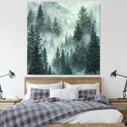 Humeurig Bos Canvas Afdruk (Insitu (Slaapkamer))
