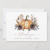 Humeurig Herfst Bloemig Bruidsfeest Bedankkaart (Voorkant)