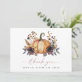 Humeurig Herfst Bloemig Bruidsfeest Bedankkaart (Staand voorkant)