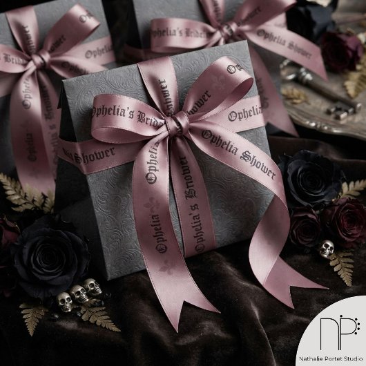 Humeurig Mauve Fleur-de-Lis Satijnen Lint