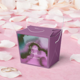 Humeurig Paars & Turquoise Abstract Bruiloft Favor Bedankdoosjes
