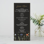 Humeurig Wilde Bloem Boho Botanisch Menu Kaart (Staand voorkant)