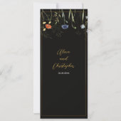 Humeurig Wilde Bloem Boho Botanisch Menu Kaart (Achterkant)