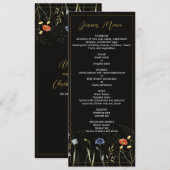 Humeurig Wilde Bloem Boho Botanisch Menu Kaart (Voorkant / Achterkant)