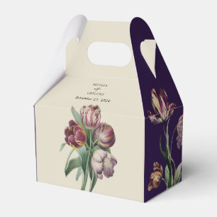 Humeurige Aquarel Paarse Tulpen Trouwgunst Bedankdoosjes