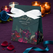 Humeurige Bloemendecor Donkerrode Turquoise Trouwt