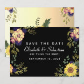 Humeurige Bloemige Trouwdatum Bewaren Save The Date (Voorkant / Achterkant)