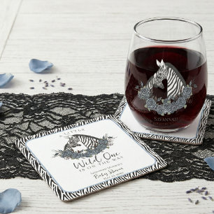 Humeurige Bloemige Zebra Safari Kleine Wilde Jonge Kartonnen Onderzetters